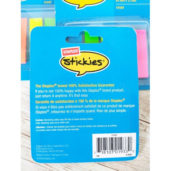 Staples Stickies Page Flags New 4 Packs, Multi Color 1/2" Wide (11147) 125/Pack - Picture 4 of 5